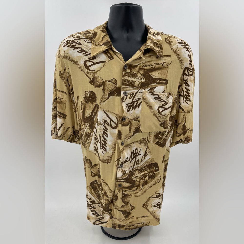 Panama Jack Camp Shirt Rayon Party Drinking Rum Vacation Hawaiian Men’s Sz XXL